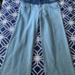 Women's Light Blue Layered Look Jeans